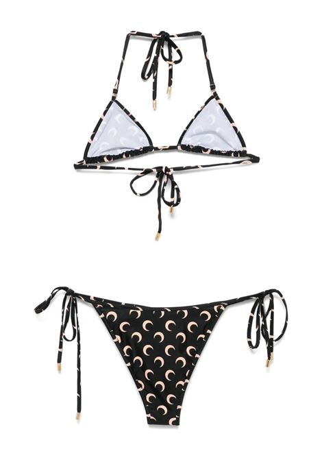 costume da bagno mp donna nero e beige MARINE SERRE | WSW011ACJER0003IT99